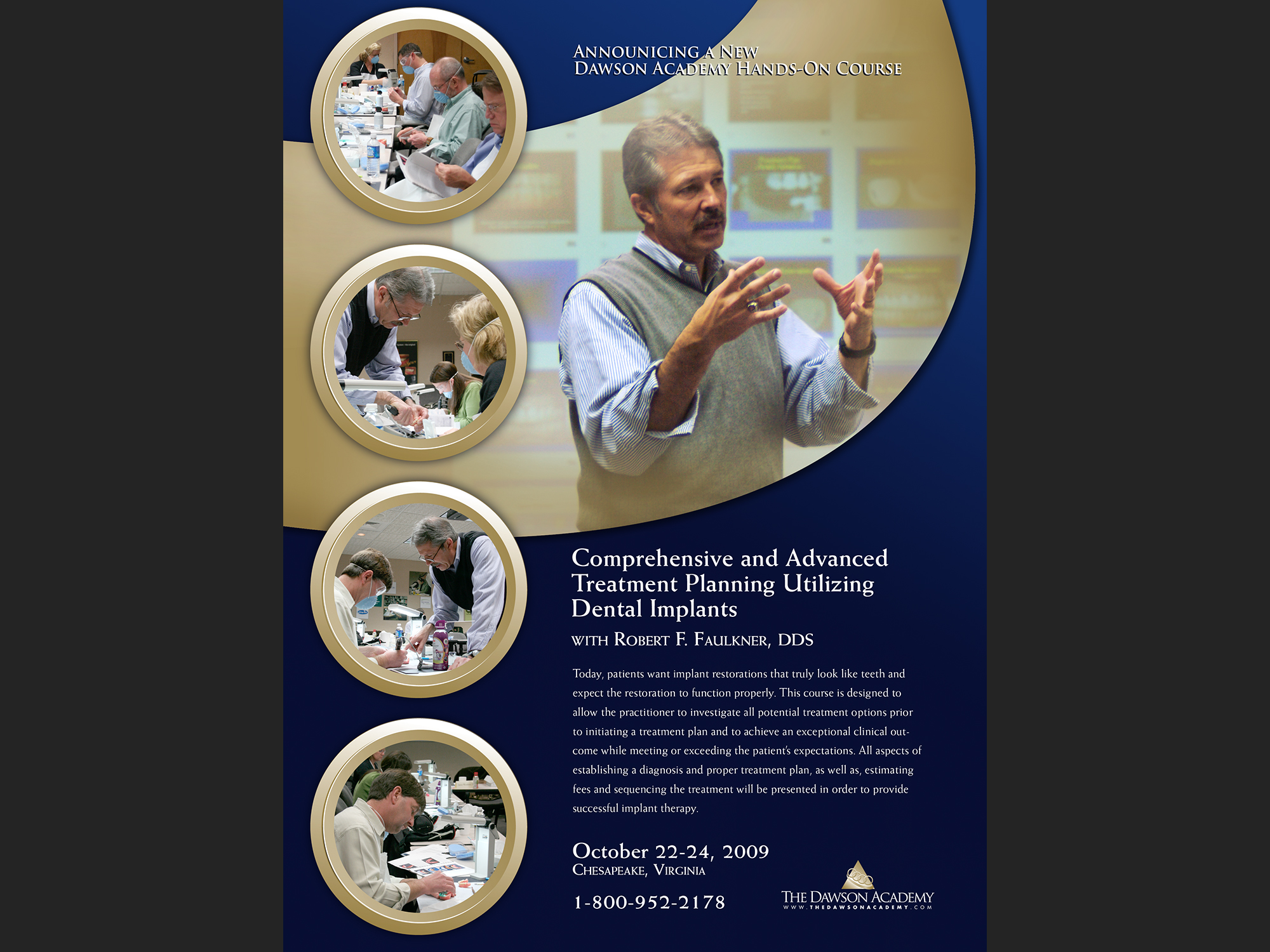 "Implant Course" announcement, full page for trade magazine, 2009.