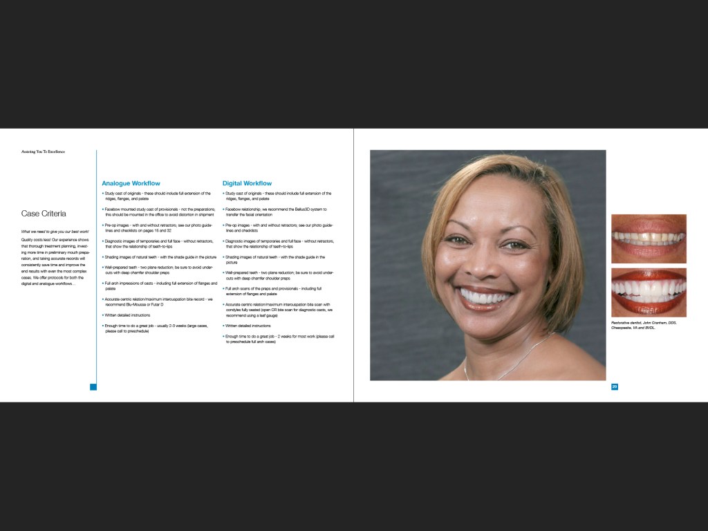 Bay View Dental Lab portfolio, page 30-31.