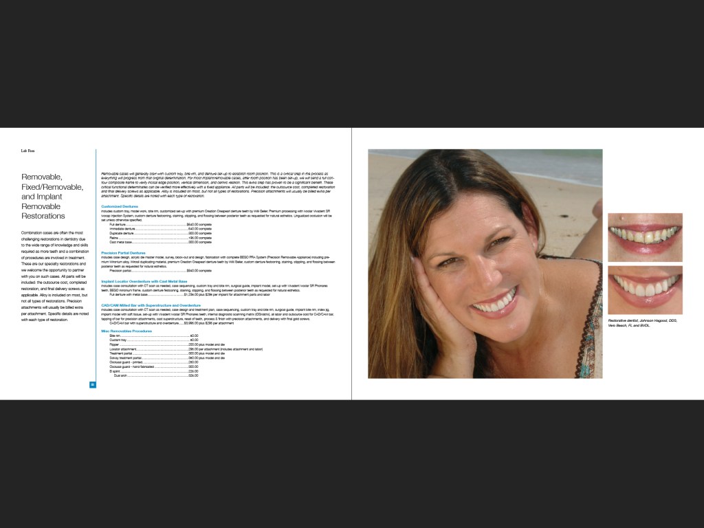 Bay View Dental Lab portfolio, page 44-45.