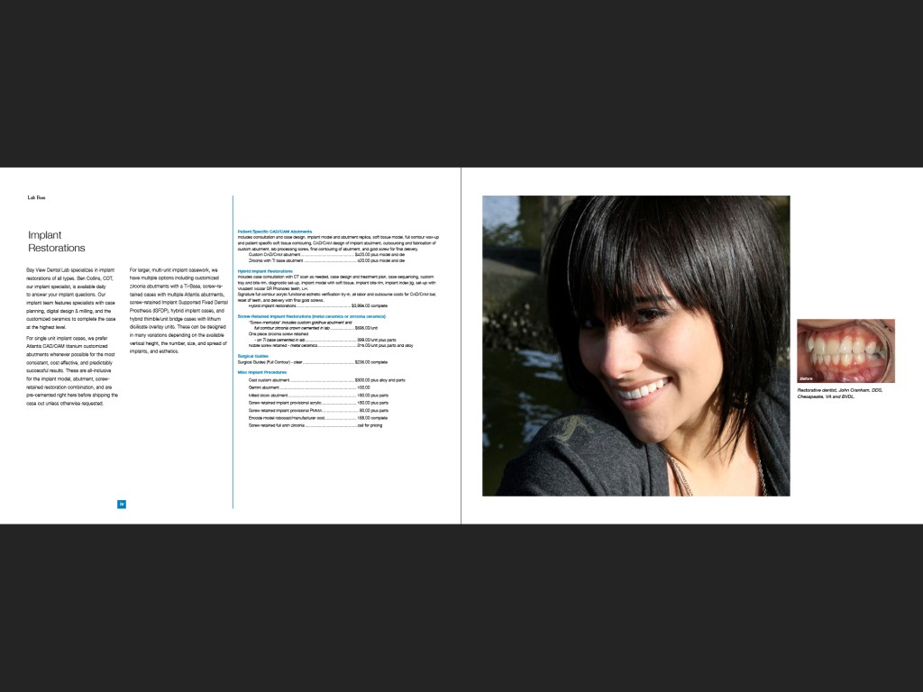 Bay View Dental Lab portfolio, page 46-47.