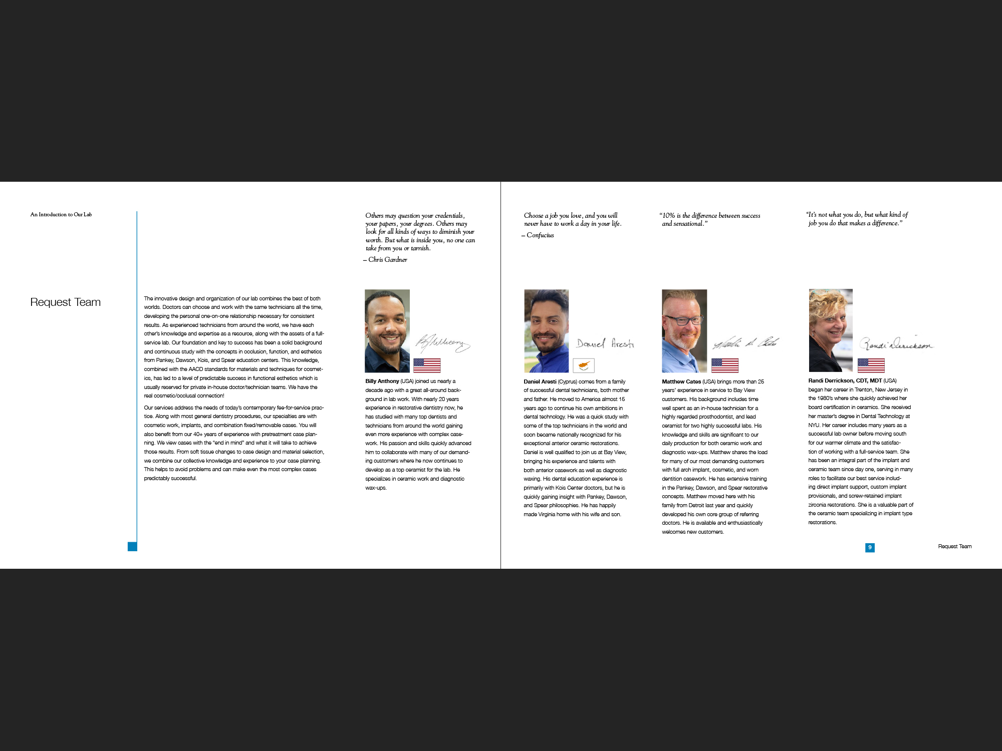 Bay View Dental Lab portfolio, page 10-11.