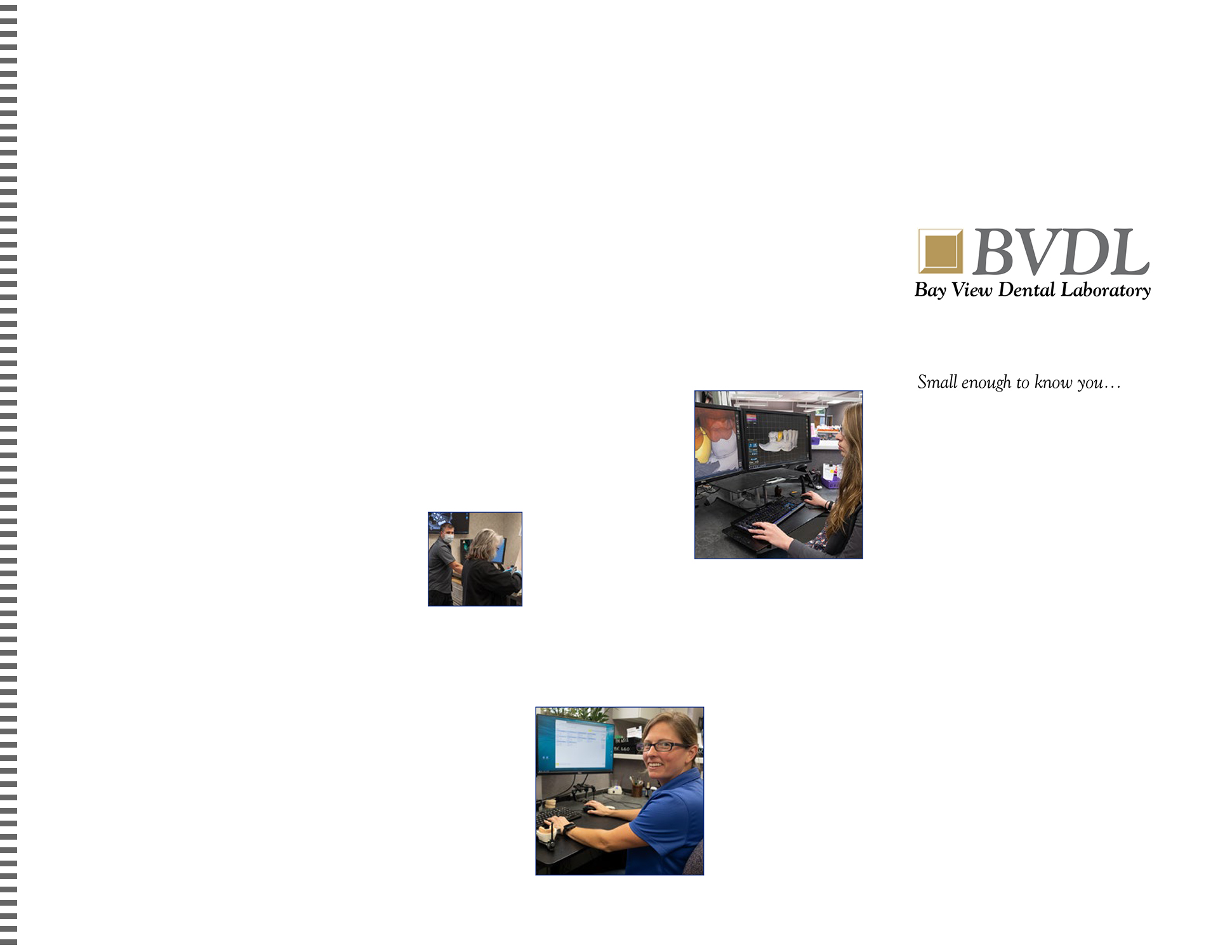 Bay View Dental Lab portfolio, front cover.