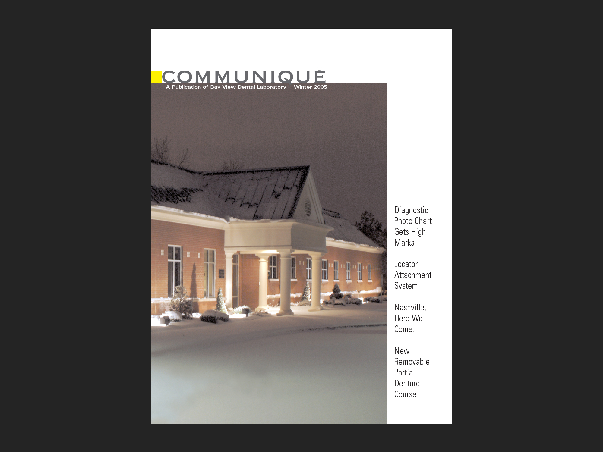 Bay View Dental Lab Communique, Winter 2005.