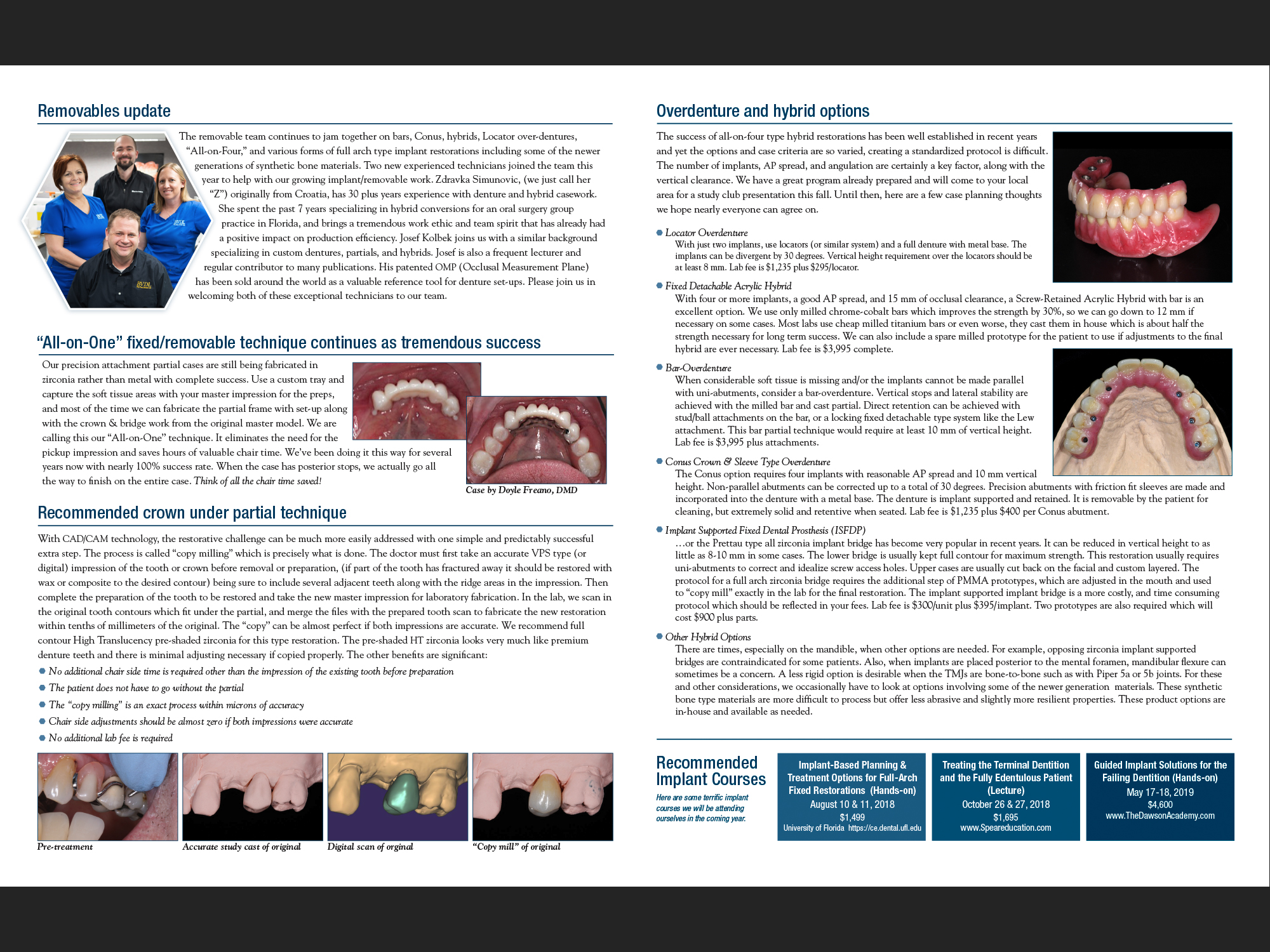 Bay View Dental Lab Removables Updates, 2018.